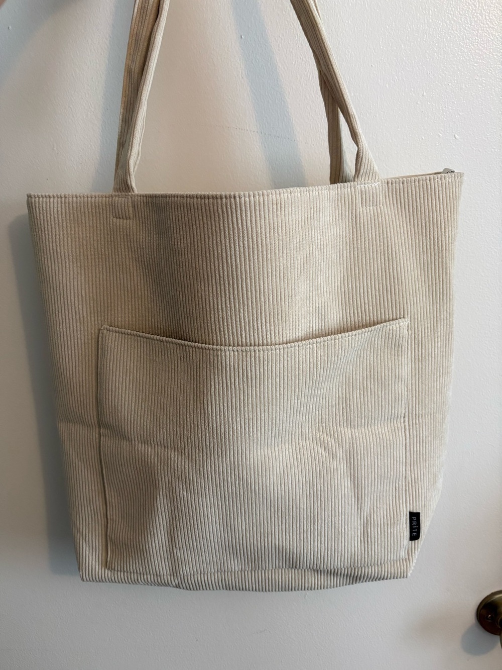 Cream corduroy bag
